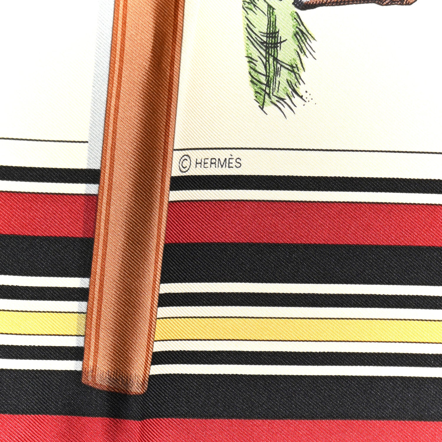 Hermes Silk Couvertures Et Tenues de Jour Scarf 90 Creme Rouge H Bleu Multicolor 4 of 6