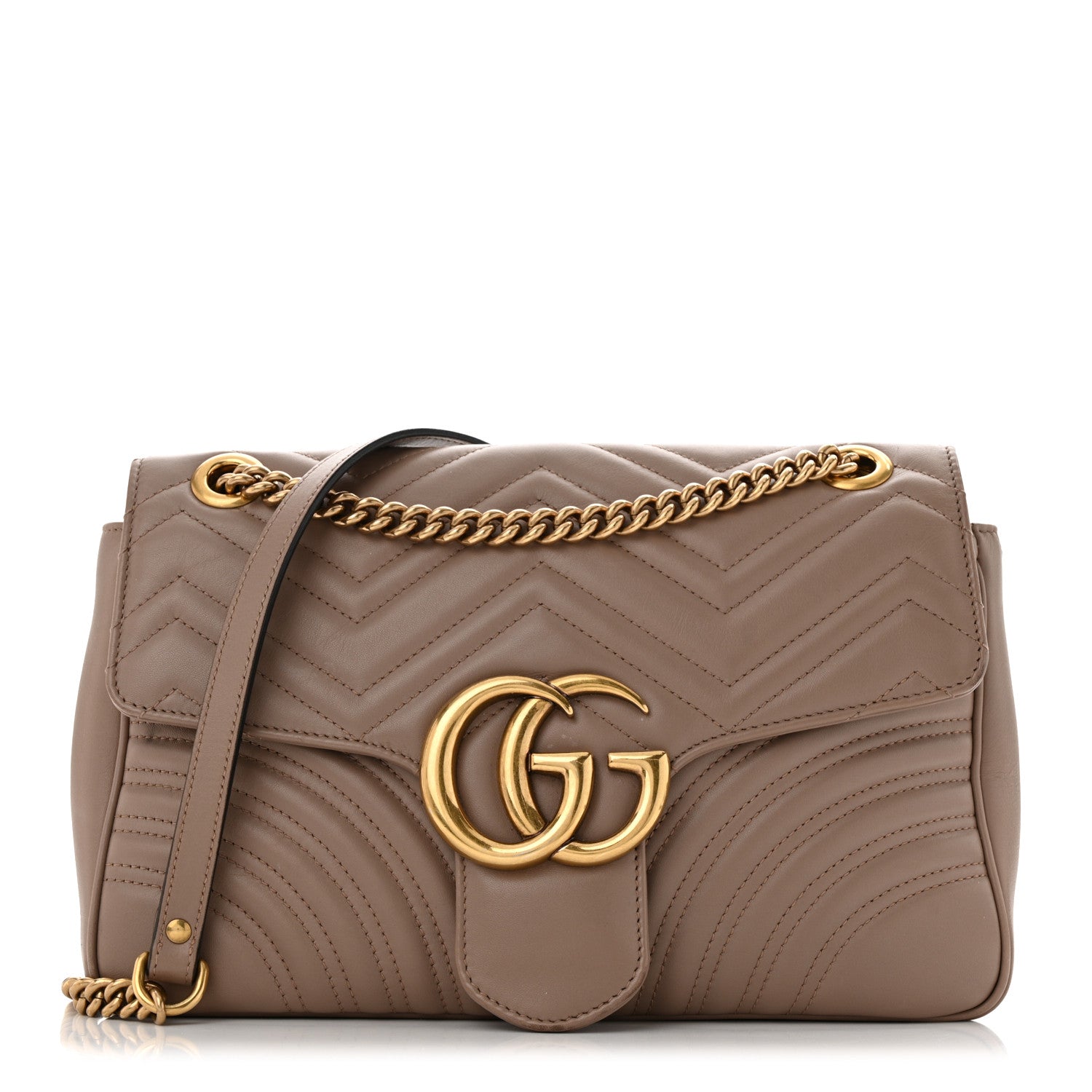 Gucci Calfskin Matelasse Medium GG Marmont Shoulder Bag Porcelain Rose 1 of 17