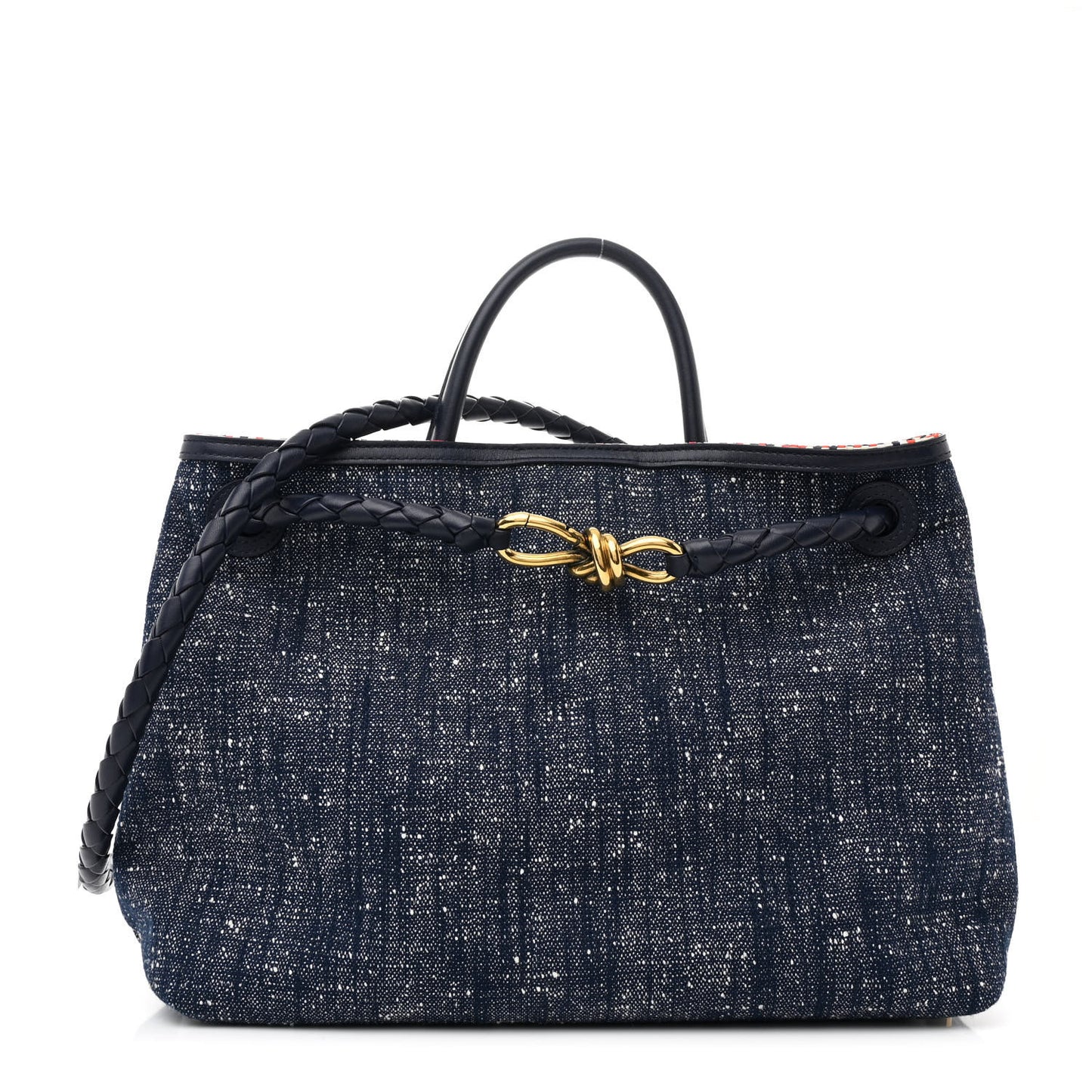 Denim Andiamo Shoulder Bag Navy White Orange