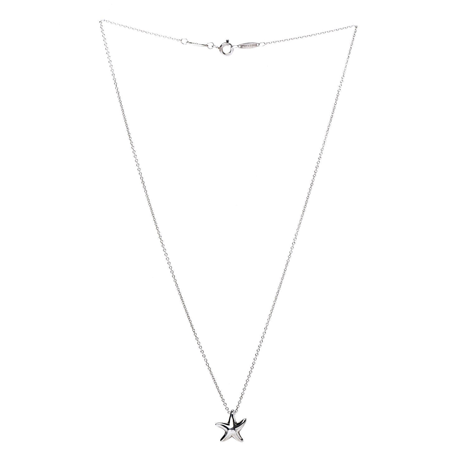 Tiffany Sterling Silver 12mm Elsa Peretti Starfish Pendant Necklace 3 of 7