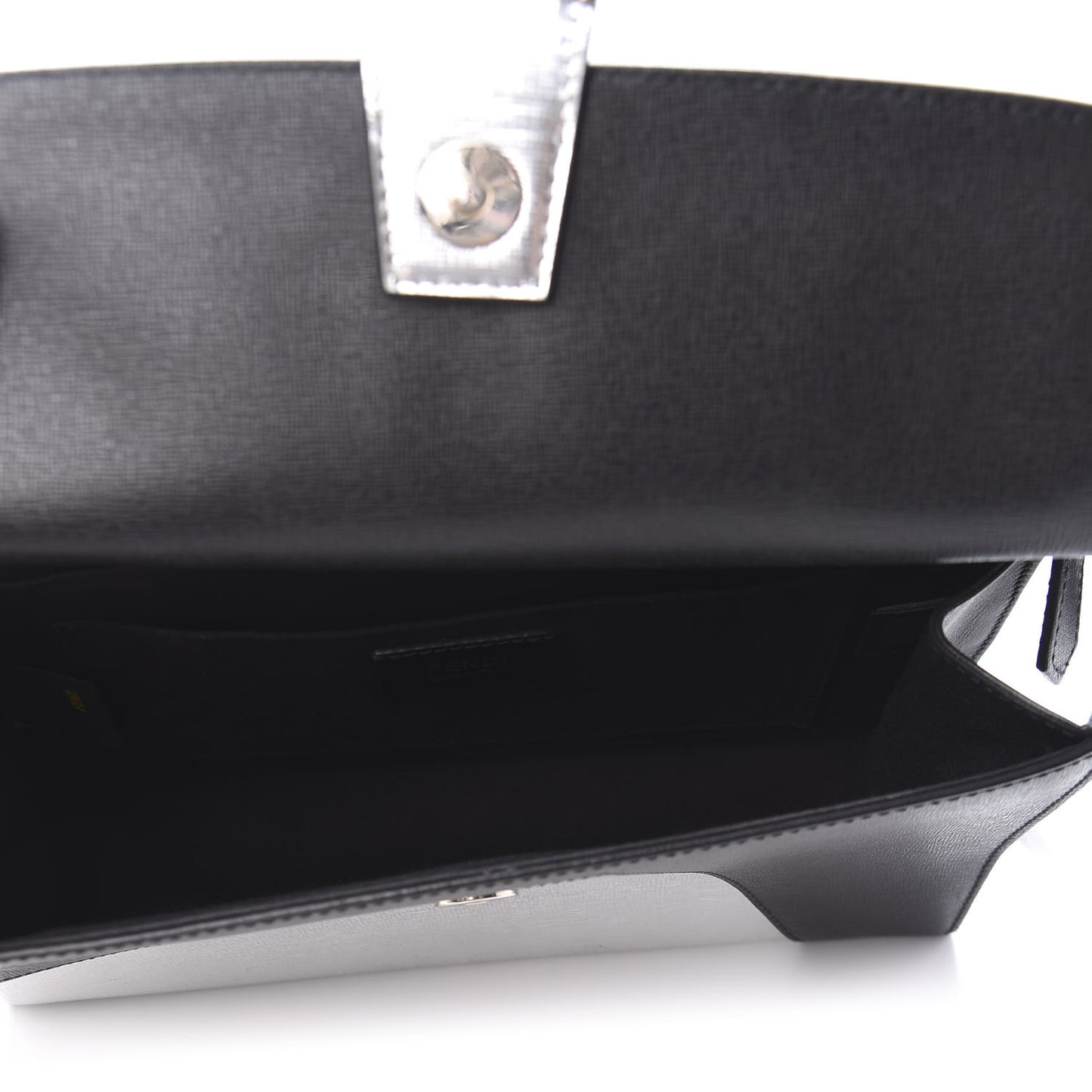 Vitello Elite Bi-Color Demi Jour Shoulder Bag Black Silver