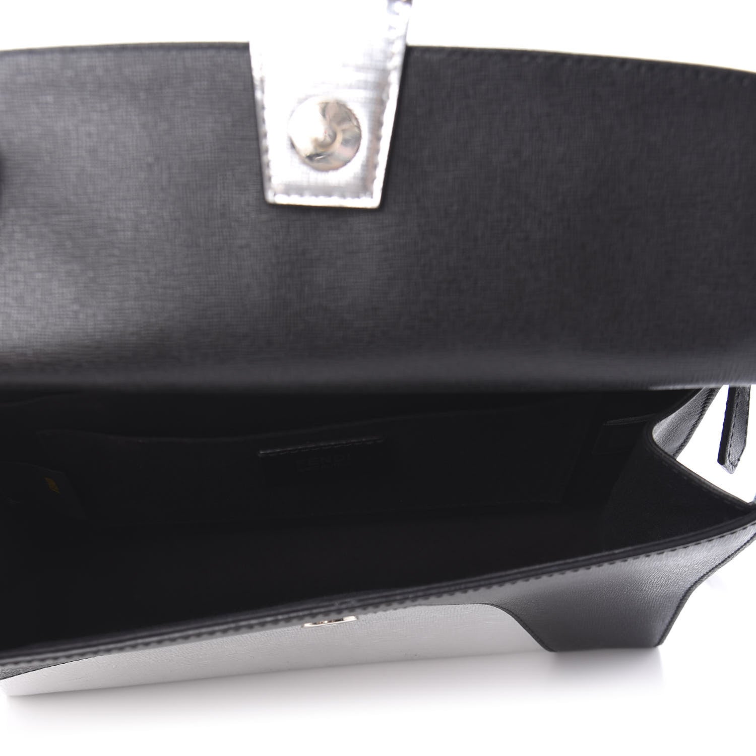 Fendi Vitello Elite Bi-Color Demi Jour Shoulder Bag Black Silver 5 of 11