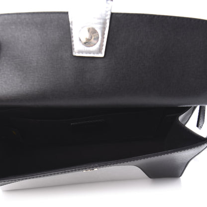 Fendi Vitello Elite Bi-Color Demi Jour Shoulder Bag Black Silver 5 of 11