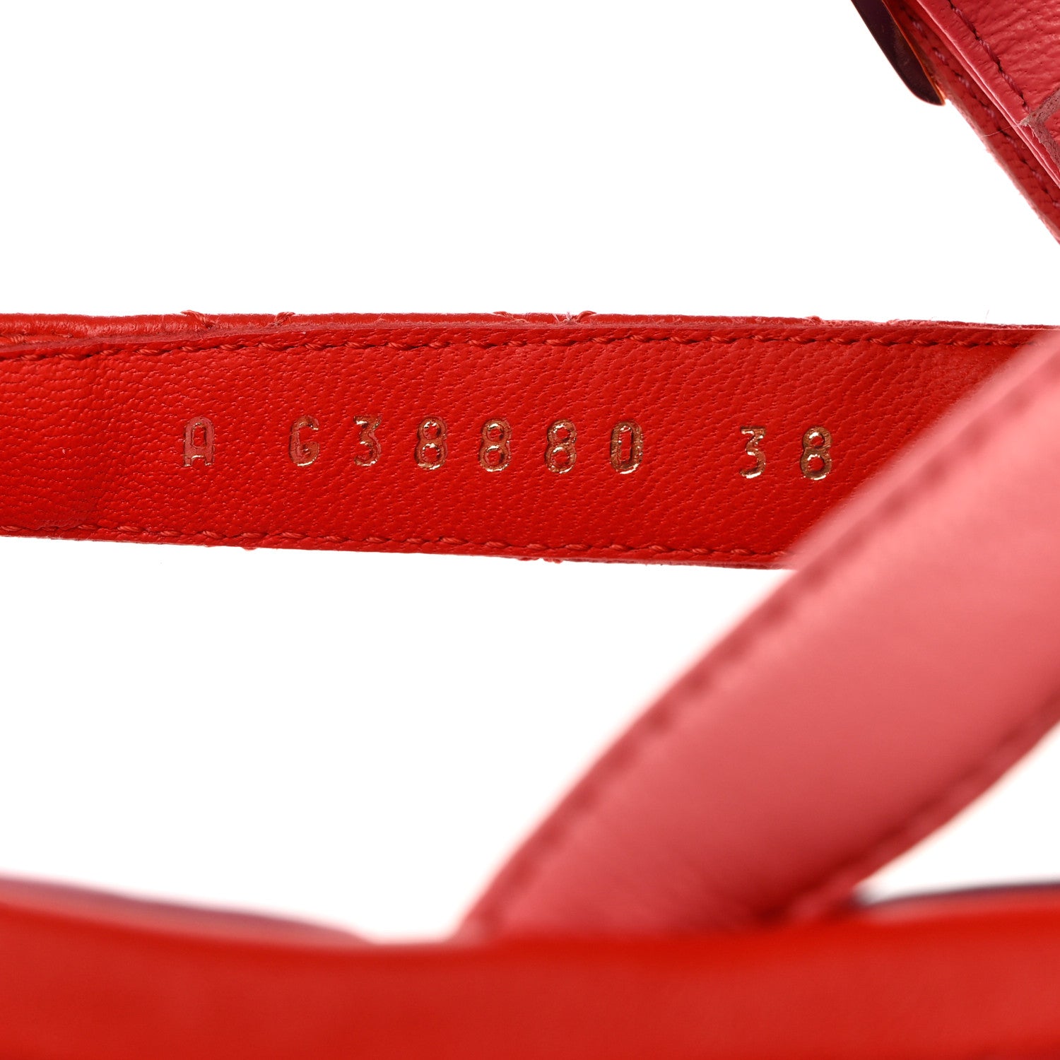 Chanel Lambskin Logo Platform Sandals 38 Red Purple Orange 7 of 9