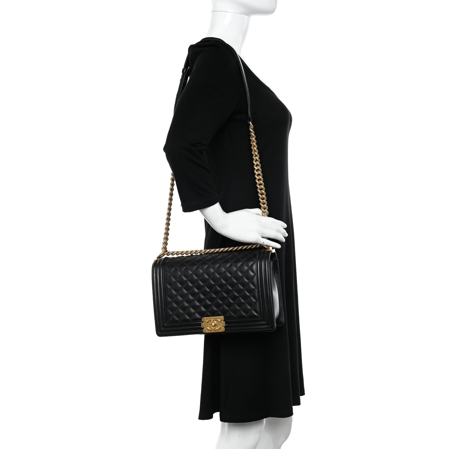 Chanel Calfskin Quilted New Medium Boy Flap Black 2 of 14
