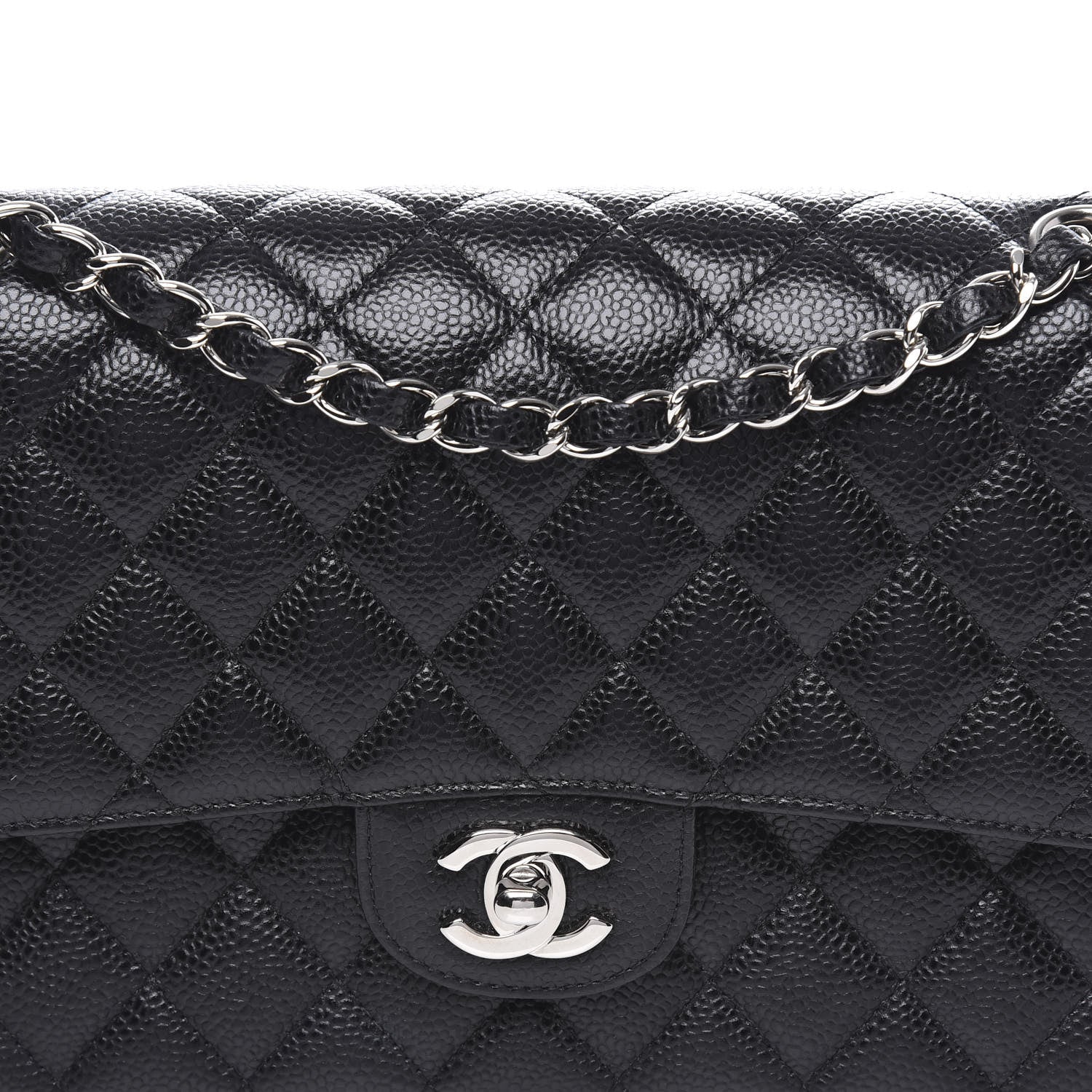 Chanel Caviar Quilted Medium Double Flap Black 9 of 10