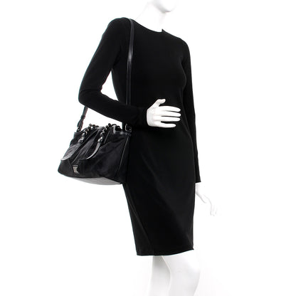 Burberry Nylon Tonal Check Torbitt Tote Black 2 of 8