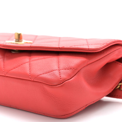 Chanel Calfskin Quilted Carry With Chic Flap Waist Bag Red 10 of 11