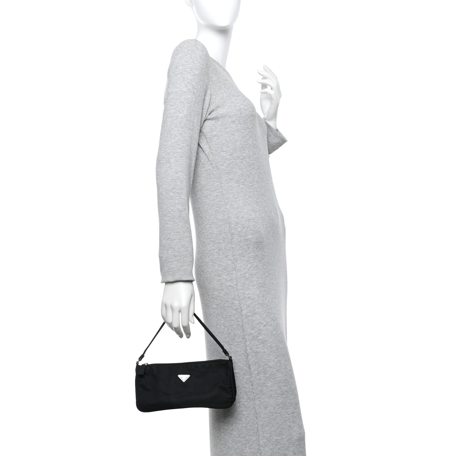 Prada Tessuto Nylon Pochette Bag Black 2 of 10