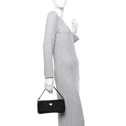 Prada Tessuto Nylon Pochette Bag Black 2 of 10