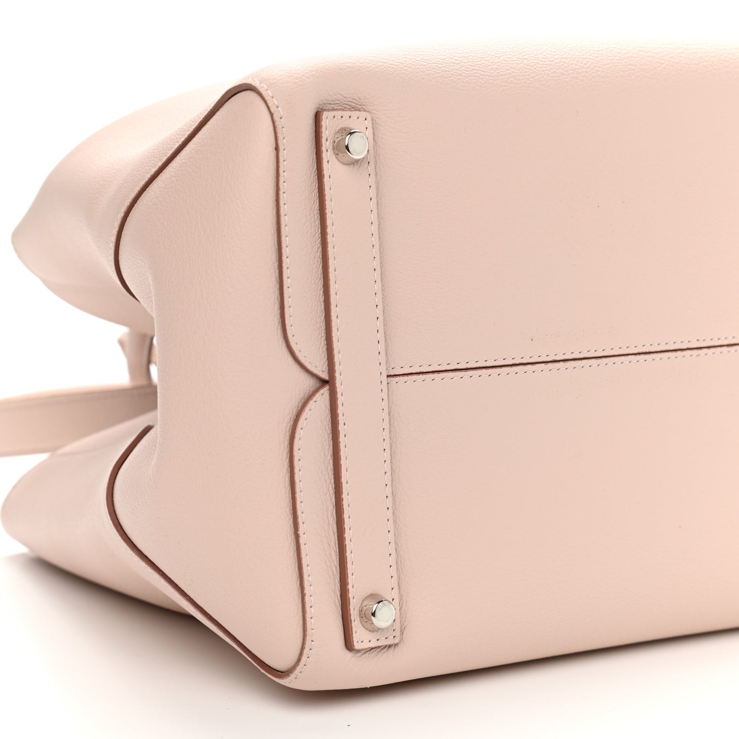 Supple Grained Calfskin Large Open Bar Tote Rose Poudre