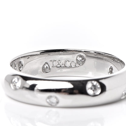 Tiffany Platinum Diamond 4mm Etoile Band Ring 51 5.75 4 of 5