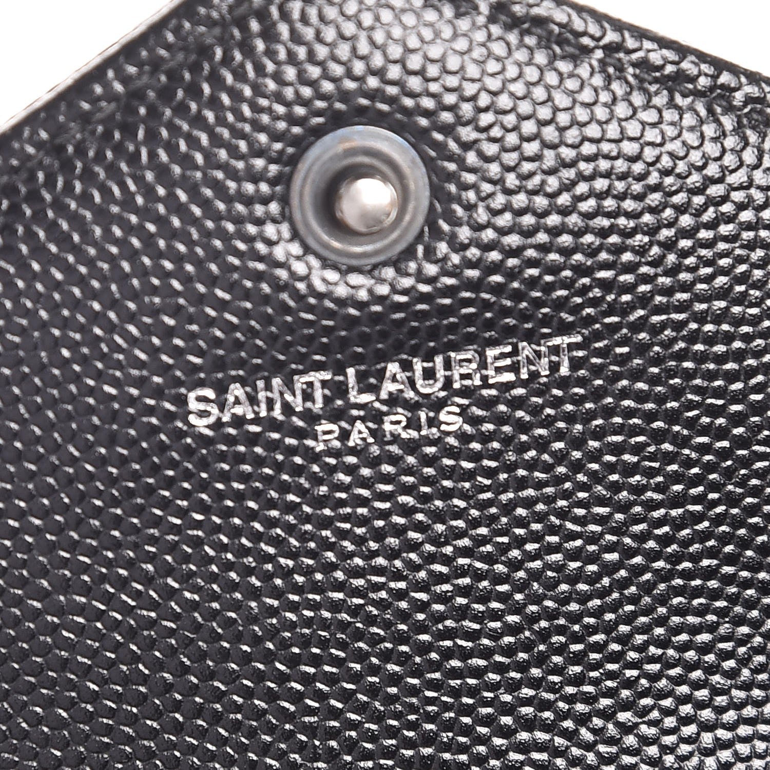 Saint Laurent Grain De Poudre Matelasse Chevron Monogram Chain Wallet Black 6 of 7