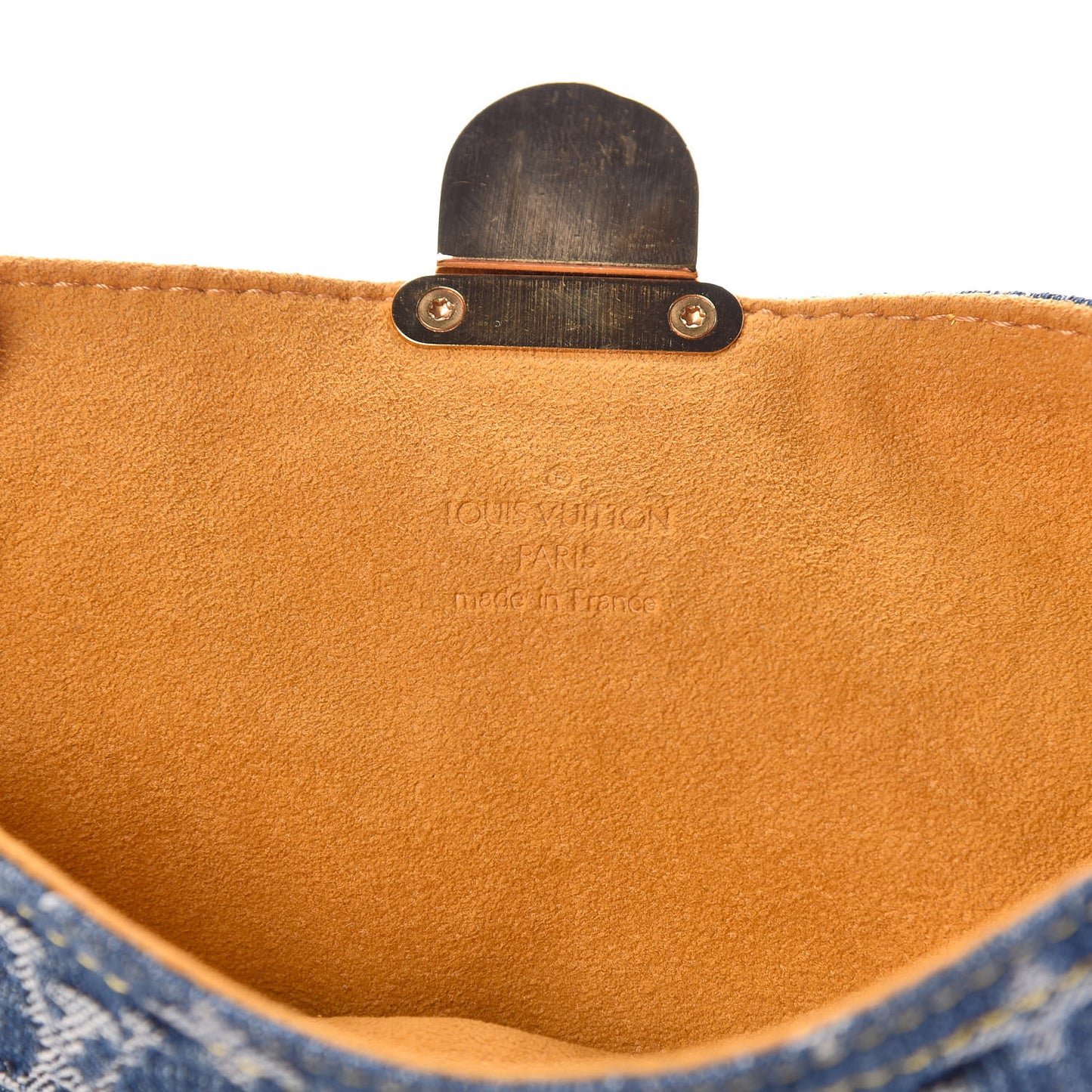 Monogram Denim Pochette Plat Clutch Blue