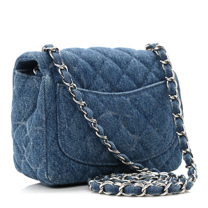 Chanel Denim CC Quilted Mini Square Flap Blue 3 of 12