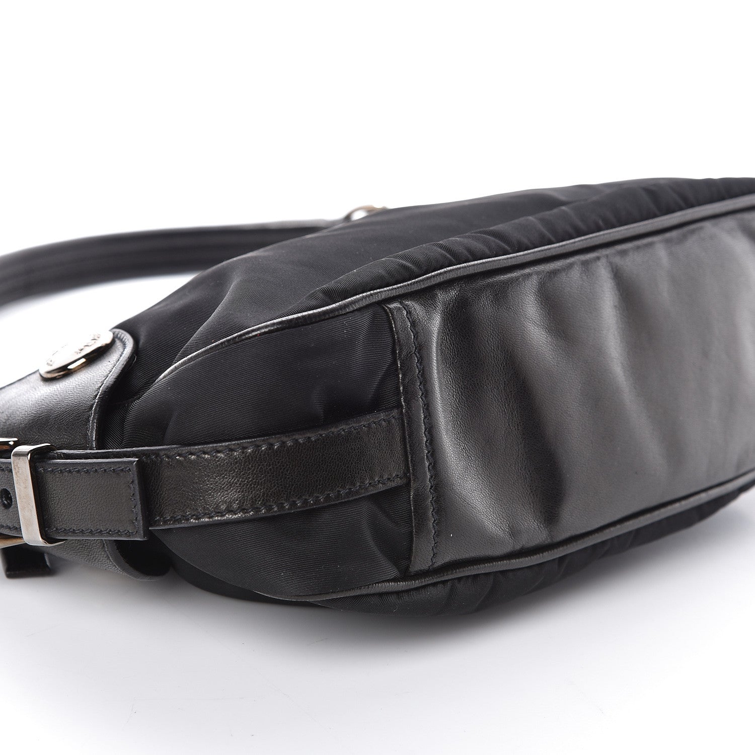 Prada Tessuto Nylon Nappa Shoulder Bag Black 8 of 9