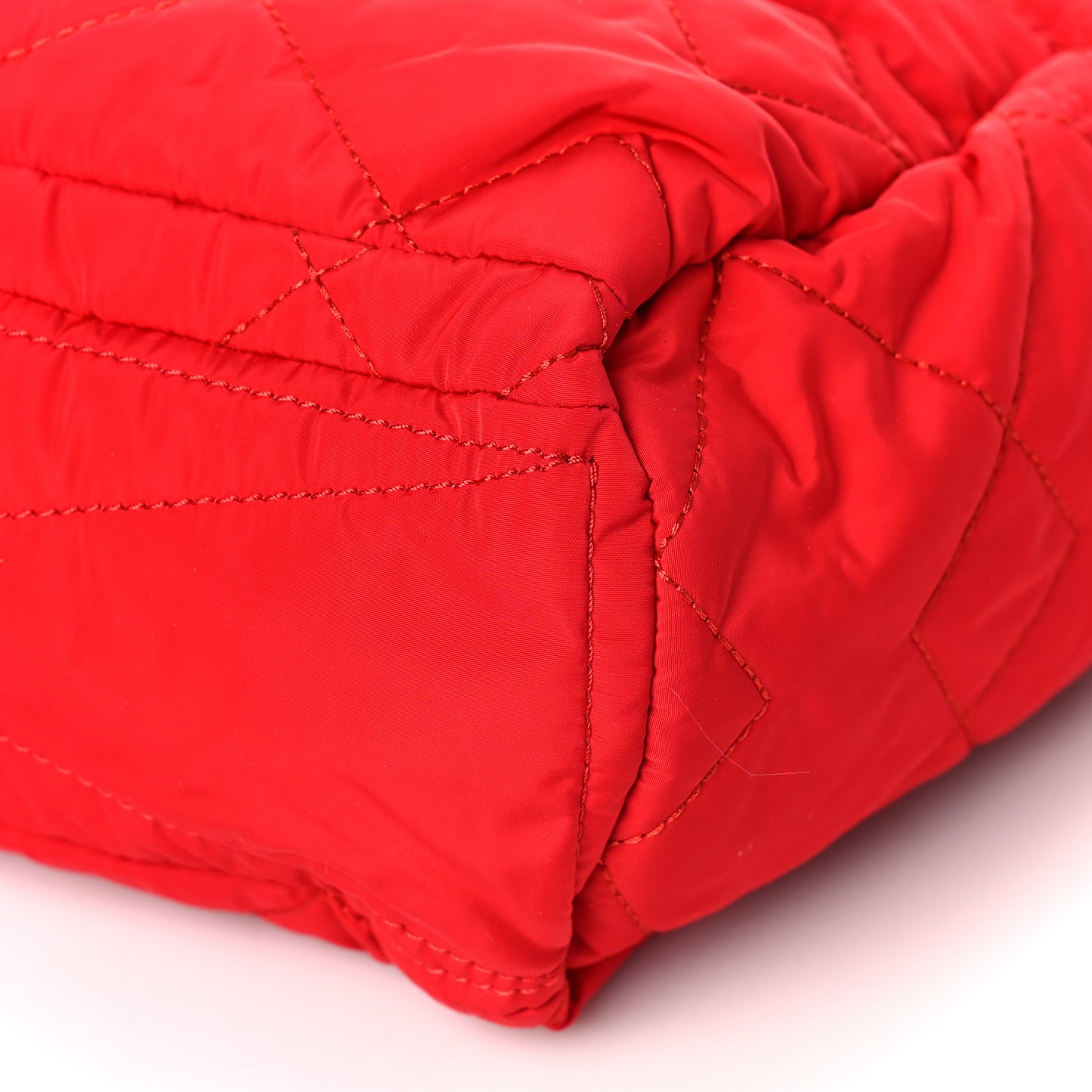 Nylon Quilted Small Weekender Bag True Red