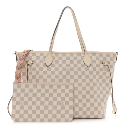Louis Vuitton Damier Azur Braided Neverfull MM Pink 3 of 11