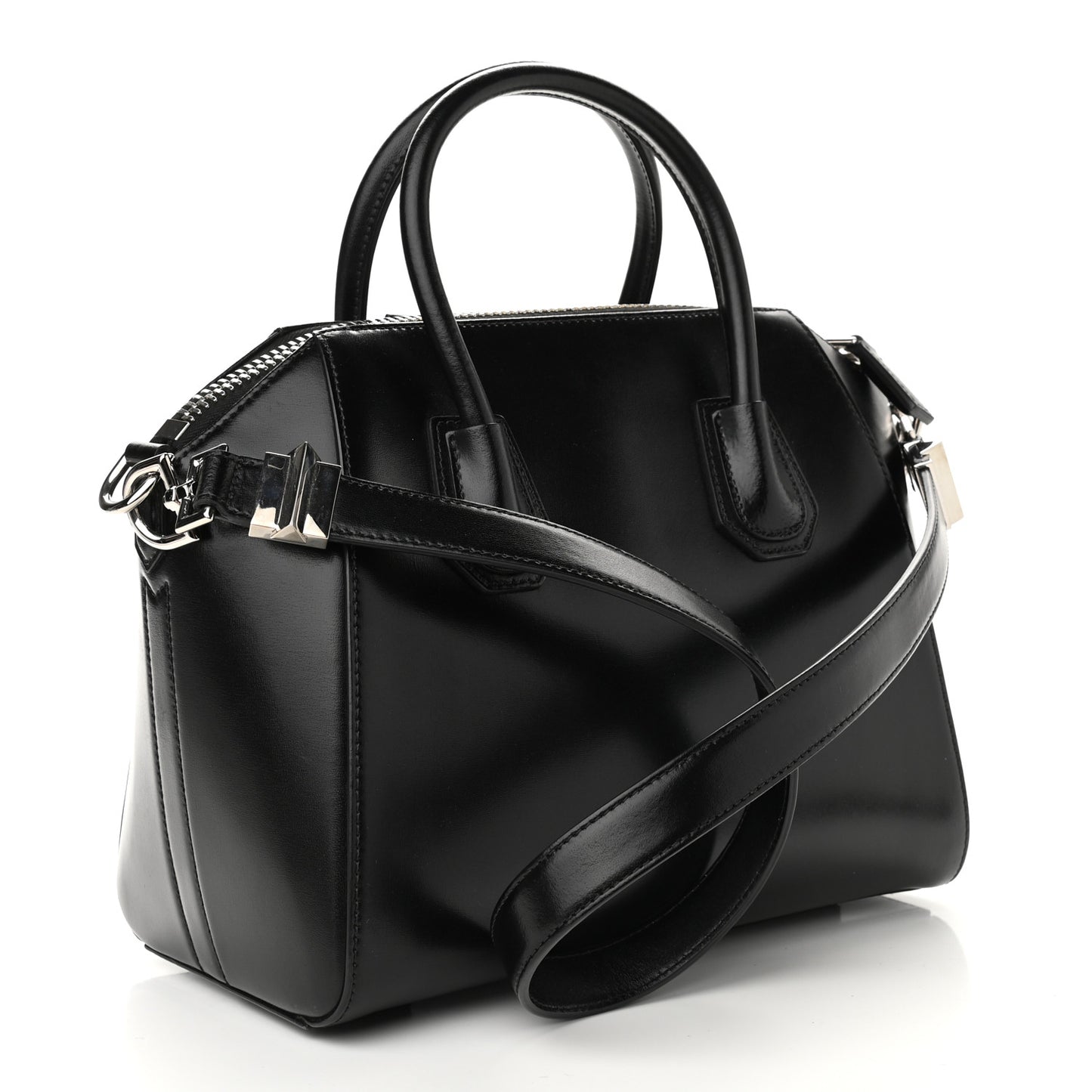 Shiny Lord Calfskin Small Antigona Black