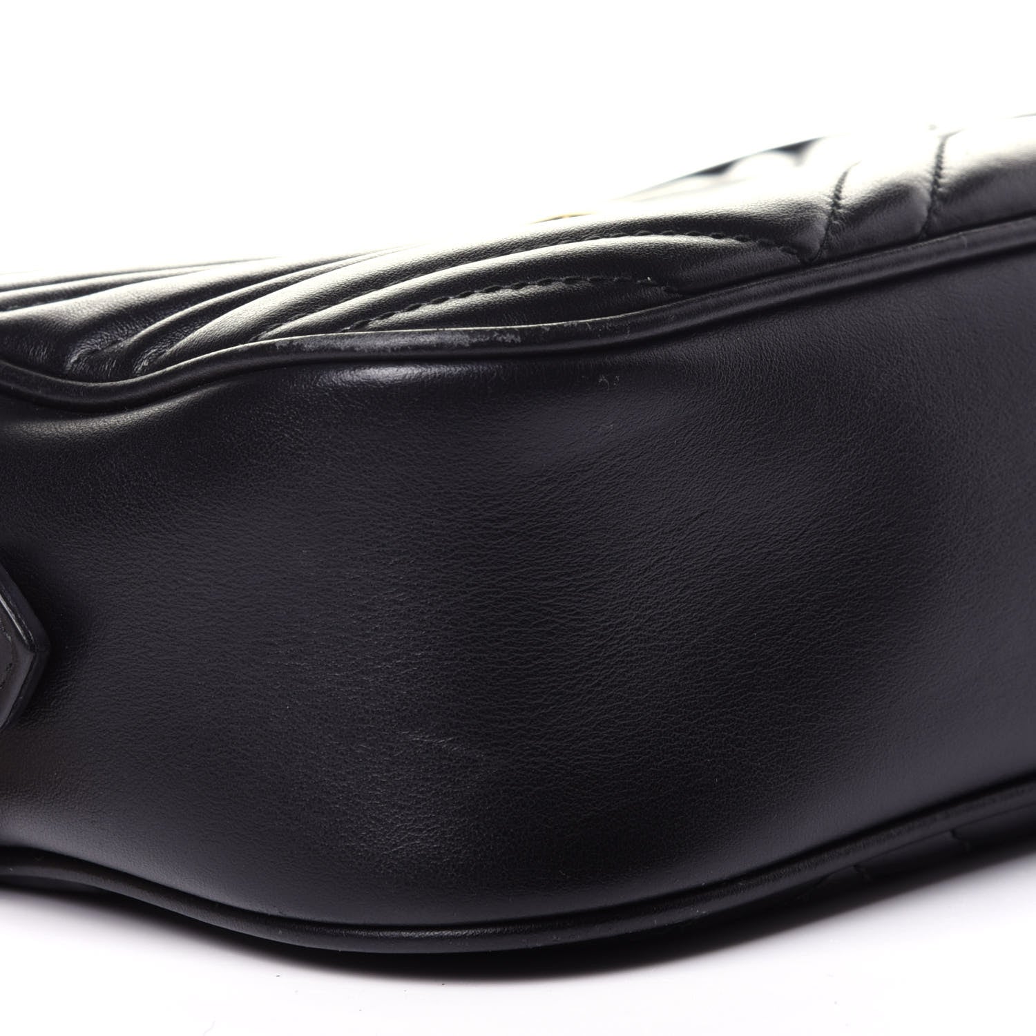 Gucci Calfskin Matelasse Small GG Marmont Chain Shoulder Bag Black 8 of 10