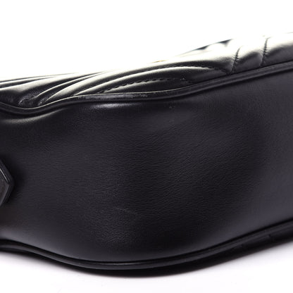 Gucci Calfskin Matelasse Small GG Marmont Chain Shoulder Bag Black 8 of 10