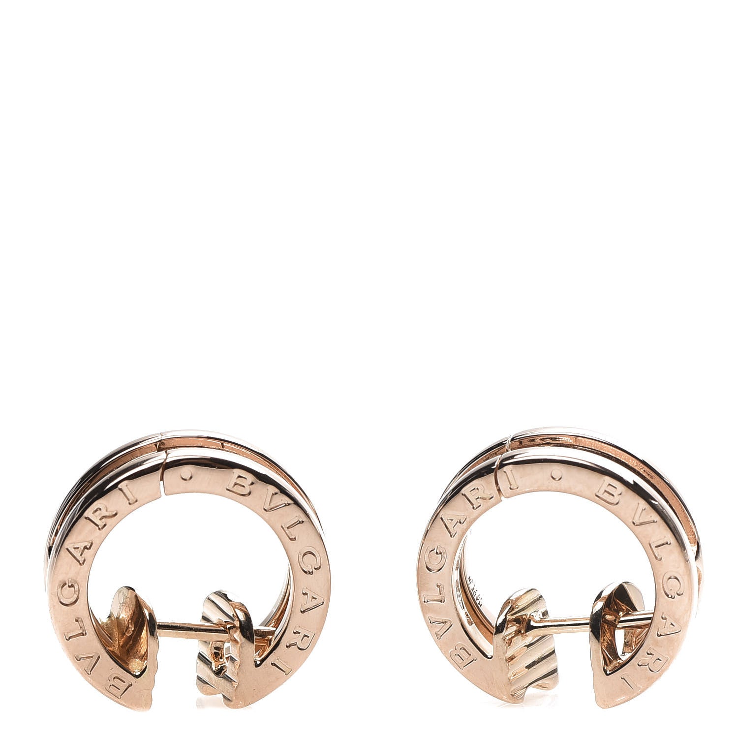 Bulgari 18K Rose Gold Small B.Zero1 Hoop Earrings 4 of 6