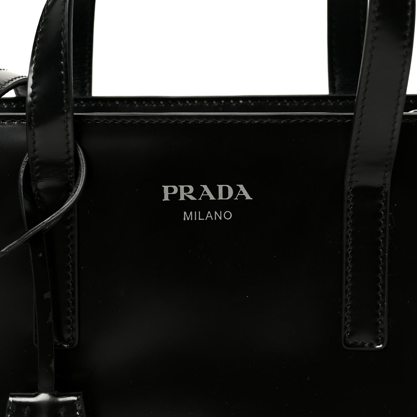 Spazzolato Mini Re-Edition 1995 Double Handle Handbag Black