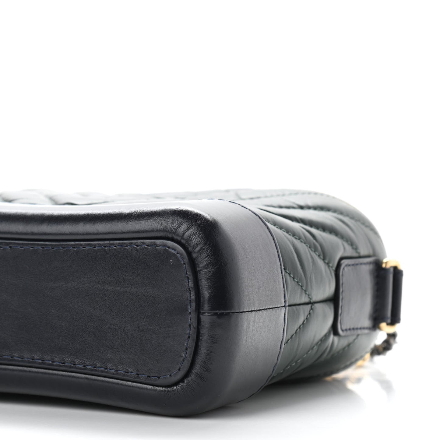 Aged Calfskin Chevron Quilted Small Gabrielle Hobo Green Black