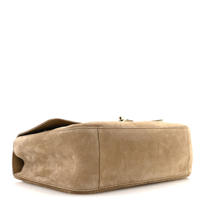 Chanel Suede Calfskin Small Souplissimo Maxi Flap Dark Beige 4 of 11