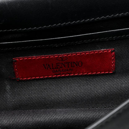 Valentino Garavani Vitello Mini Rockstud Flap Saddle Crossbody Bag Black 6 of 9
