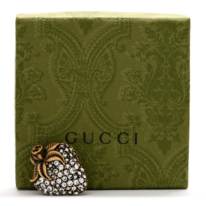 Gucci Metal Crystal Strawberry Brooch 5 of 5