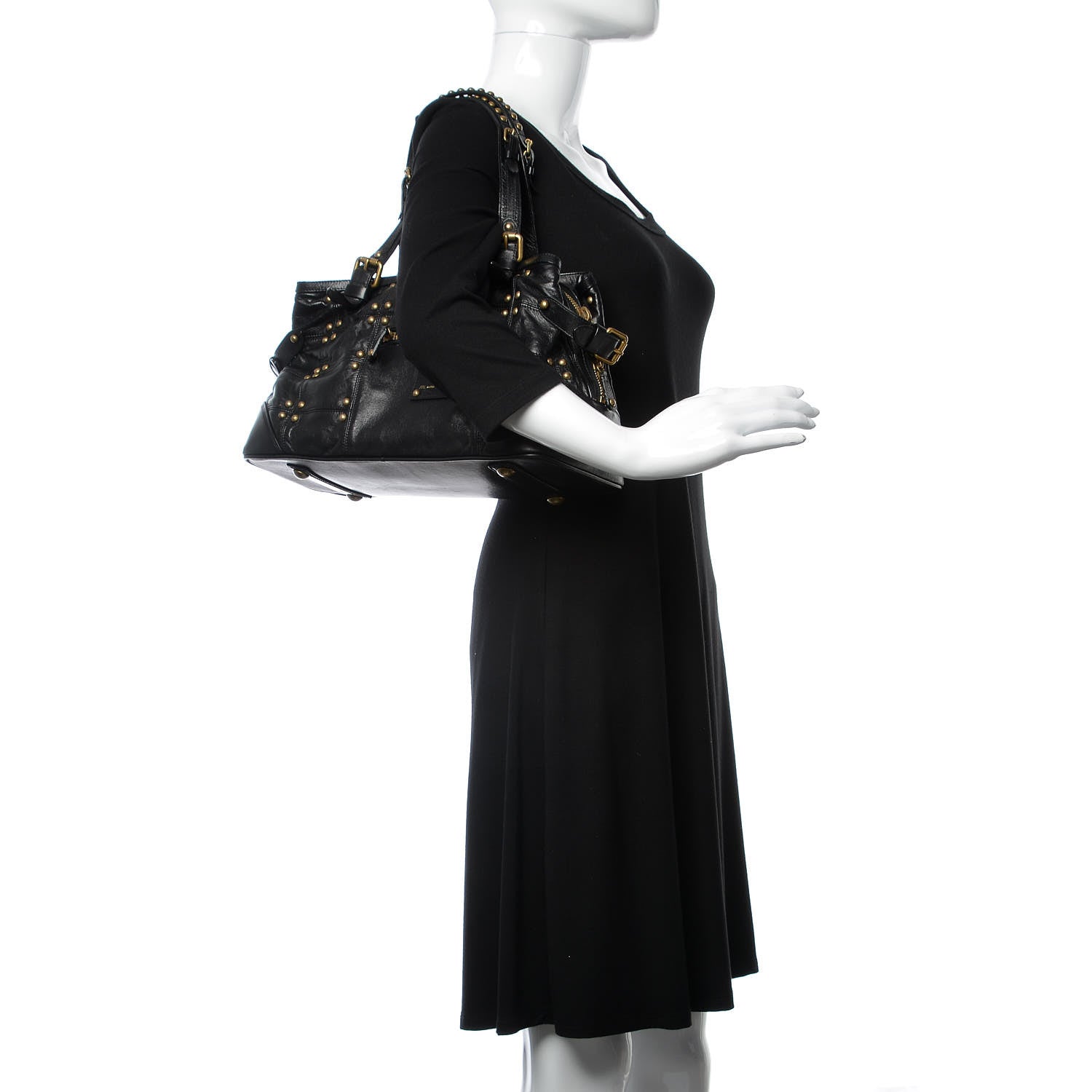 Louis Vuitton Lambskin Riveting Black 2 of 7
