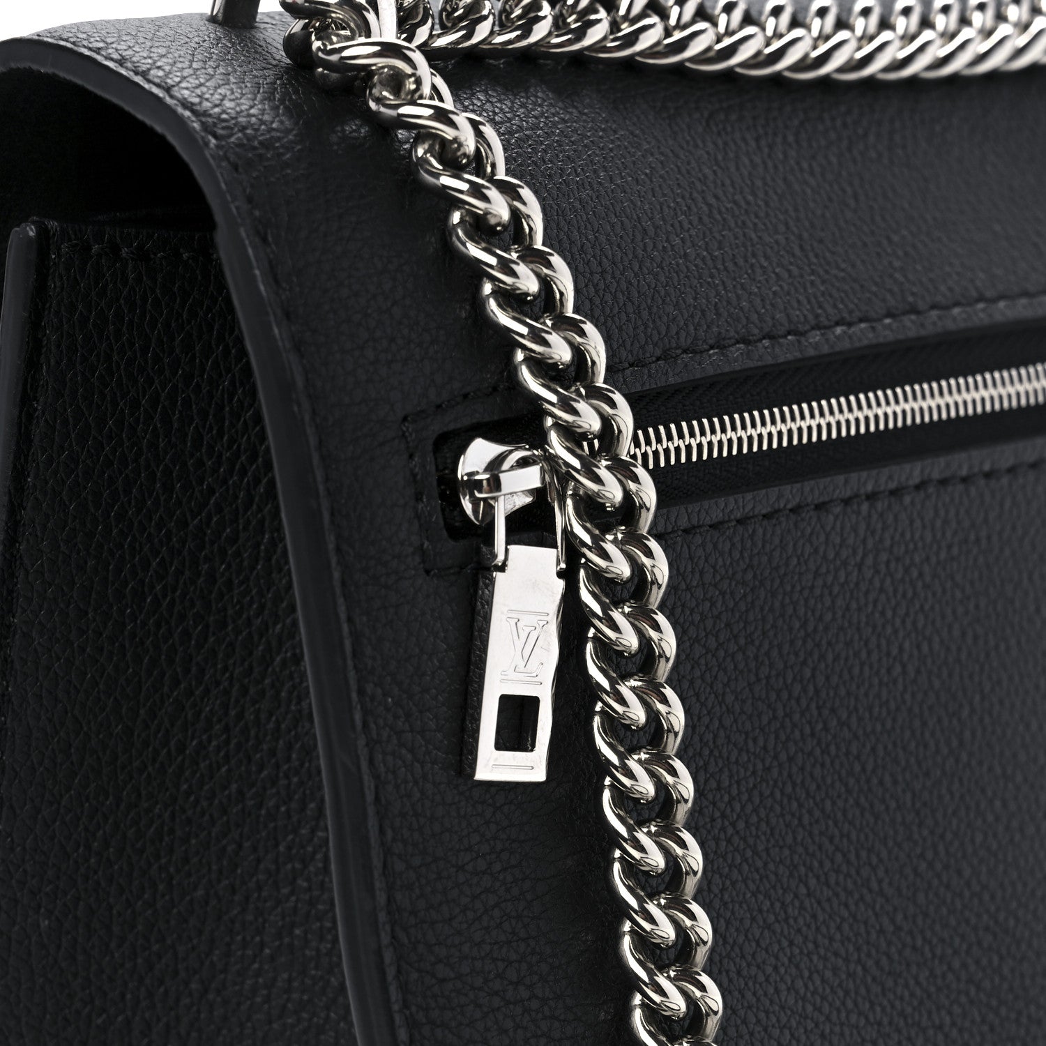 Louis Vuitton Soft Calfskin Mylockme Chain Bag BB Black 8 of 12