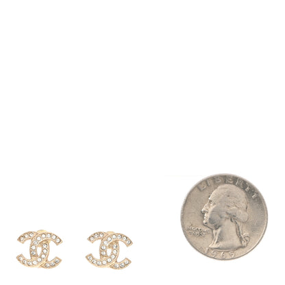 Chanel Crystal Mini Timeless CC Earrings Gold 2 of 5