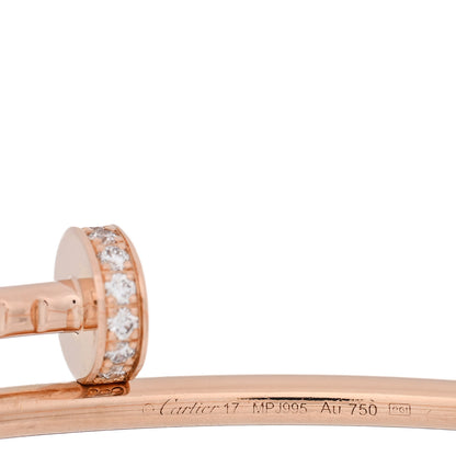 Cartier 18K Pink Gold Diamond Small  Juste Un Clou Bracelet 17 3 of 5