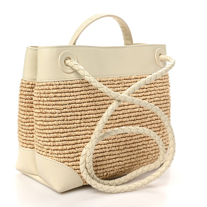 Bottega Veneta Raffia Lambskin Torchon Small Andiamo Shoulder Bag Sea Salt Natural 3 of 9