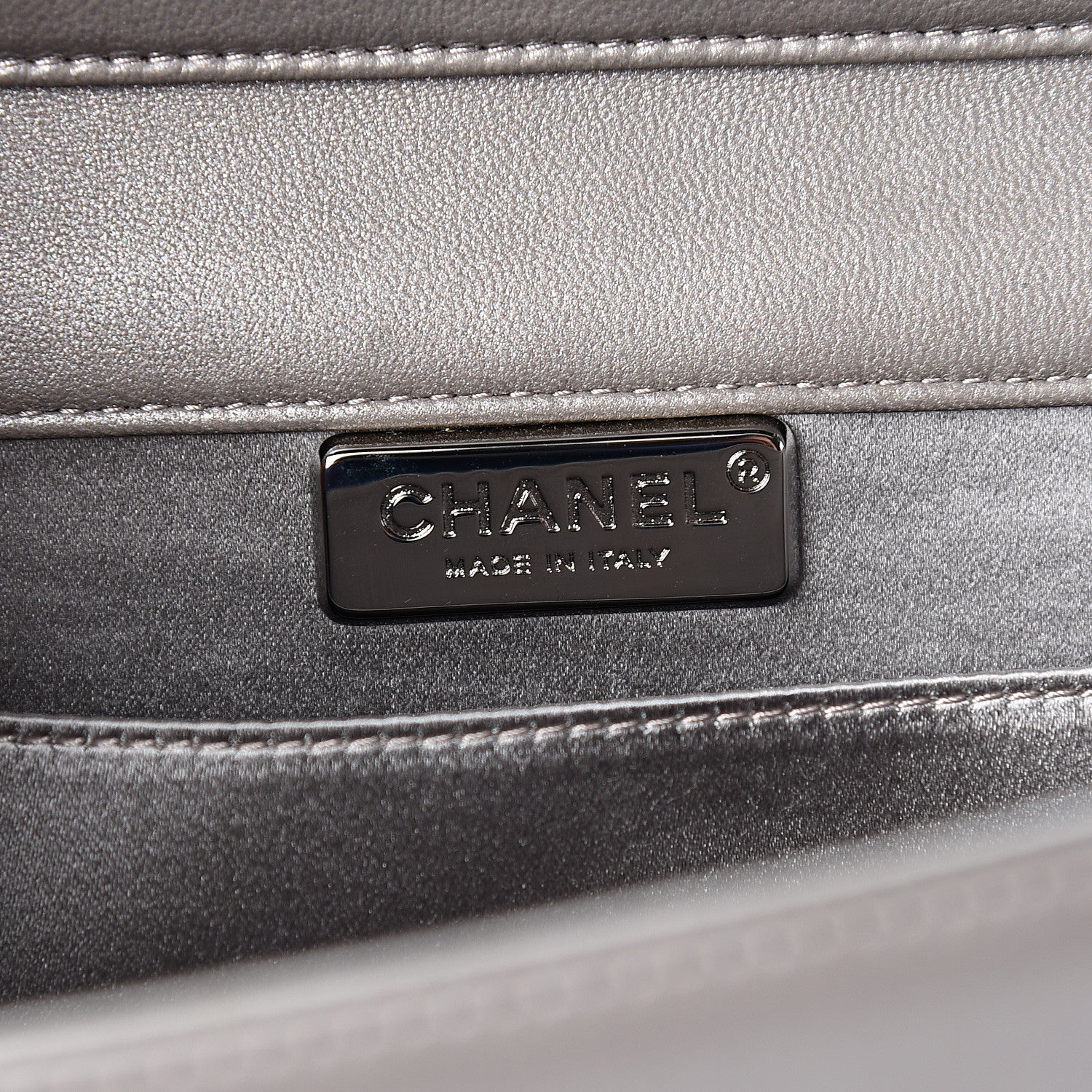Chanel Lambskin Square Quilted CC Flap Grey 5 of 9