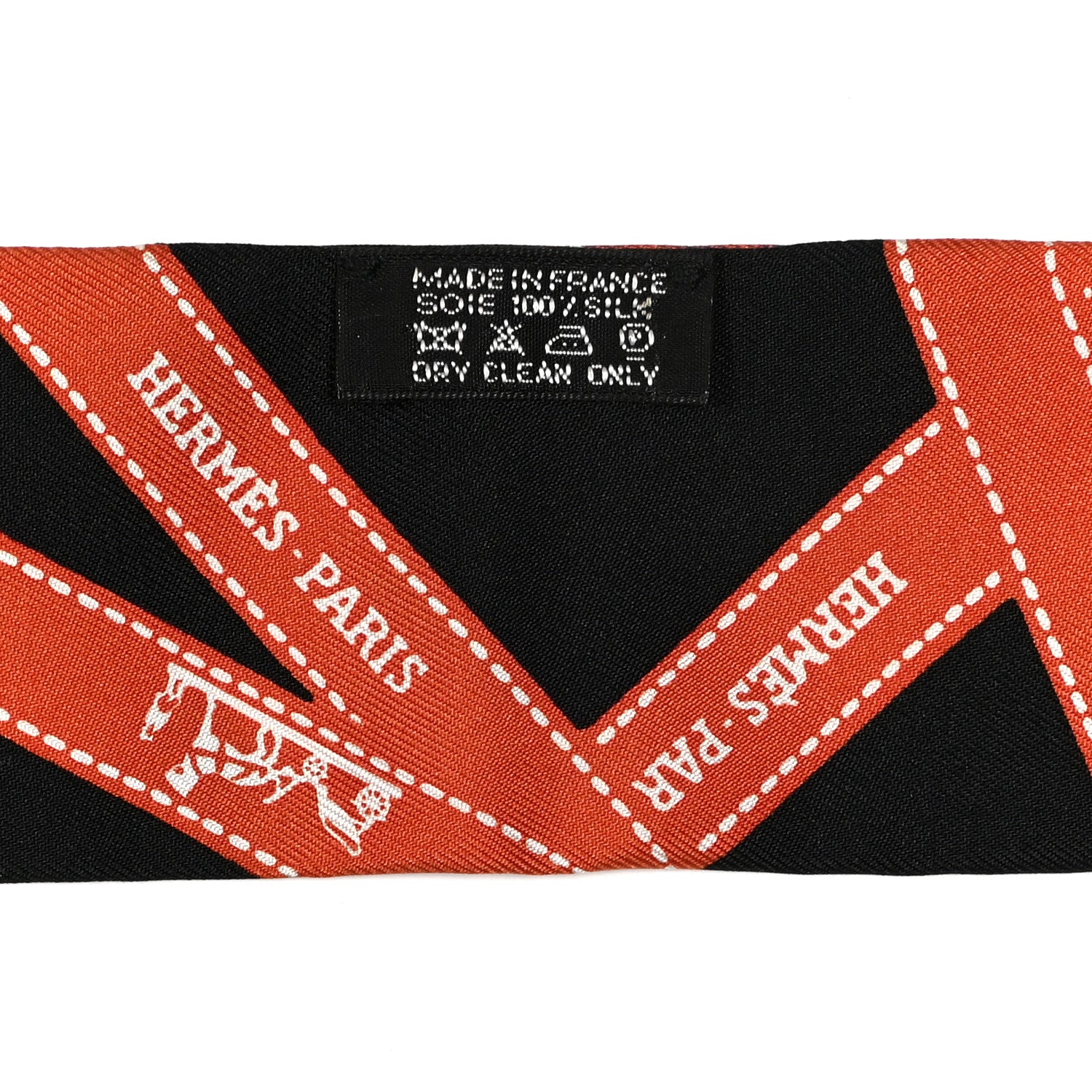 Hermes Silk Bolduc Twilly Black Orange 3 of 4