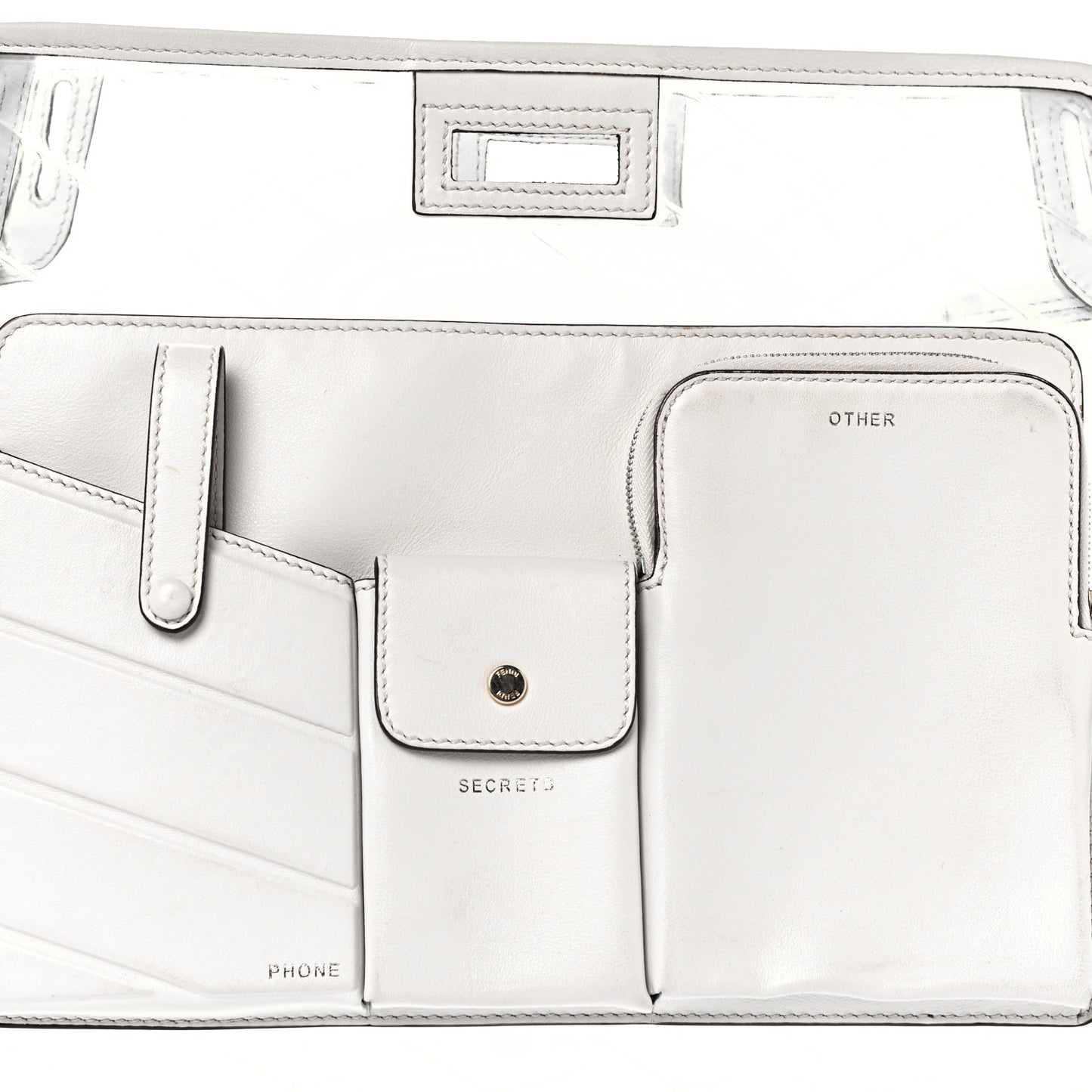 TPU Vitello Grace Pequin Pocket Medium Peekaboo Defender White