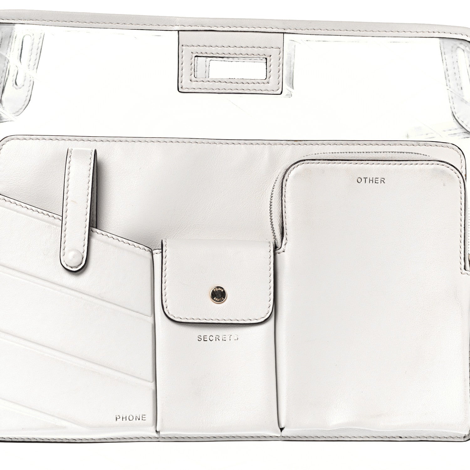 Fendi TPU Vitello Grace Pequin Pocket Medium Peekaboo Defender White 11 of 13