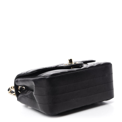 Chanel Lambskin Chevron Quilted Mini Square Flap Black 4 of 14