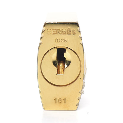 Hermes Crocodile Lock and Key Clochette Set Black 3 of 4