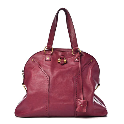 Saint Laurent Calfskin Oversized Muse Black Cherry 1 of 18