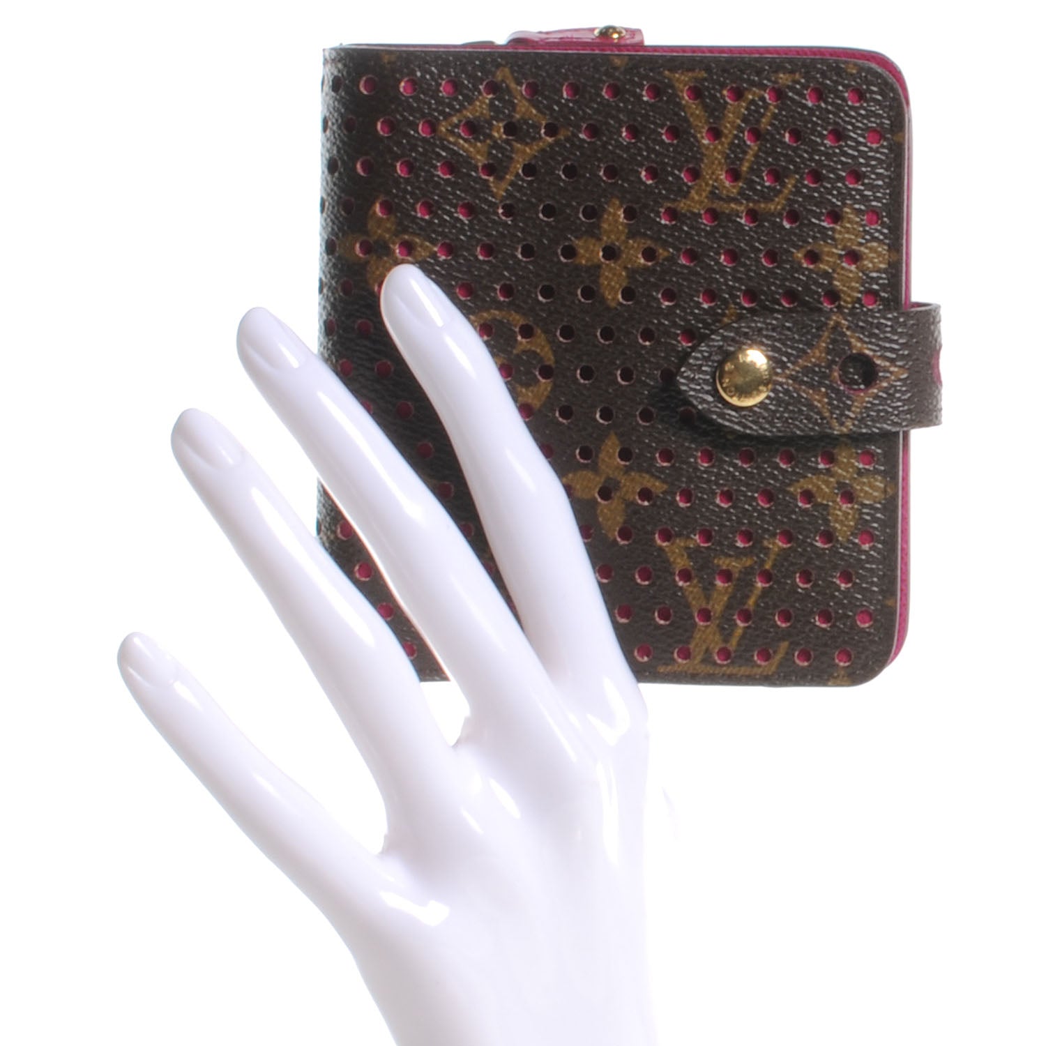 Louis Vuitton Monogram Perforated Compact Zipped Wallet Fuchsia 2 of 7