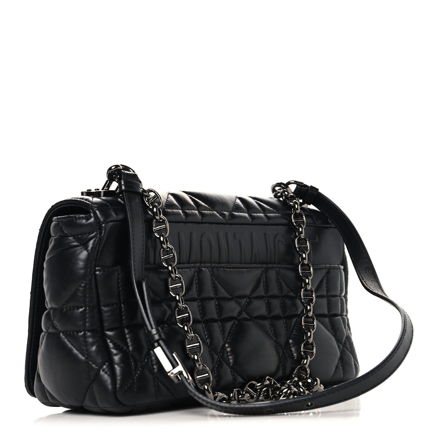 Calfskin Macrocannage Large Caro Bag Black