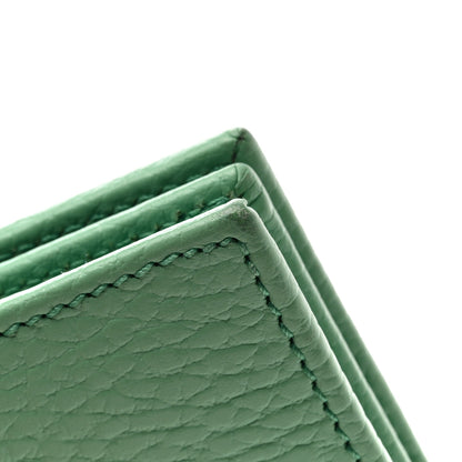 Gucci Dollar Calfskin Enamel Monochrome GG Marmont Card Case Green 8 of 9