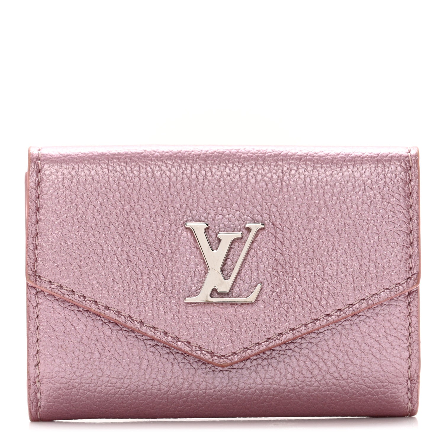 Louis Vuitton Metallic Calfskin Lockmini Wallet Pink 1 of 13