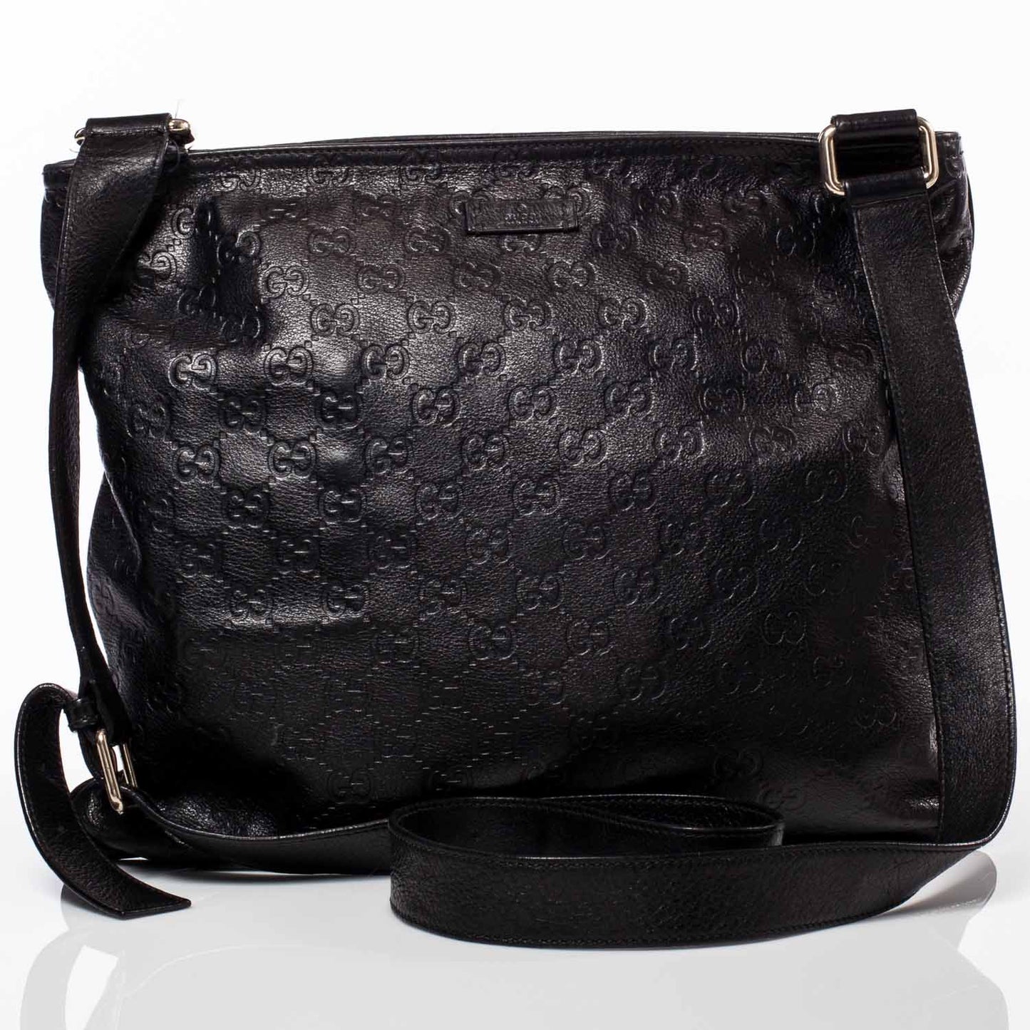 Guccissima Flat Messenger Bag Black