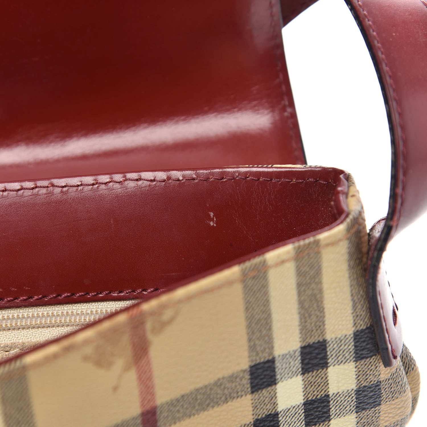 Burberry Haymarket Check Shoulder Bag Military Red 14 of 17