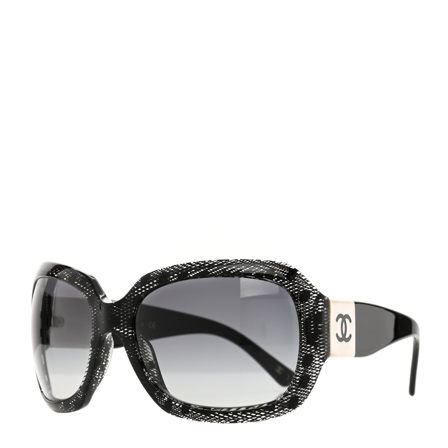 Acetate CC Lace Effect Sunglasses 5146 Black White